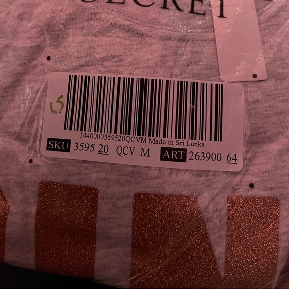 PINK VS bling classic pant bling long sleeve campus tee PULLOVER HOODIE - Picture 11 of 16